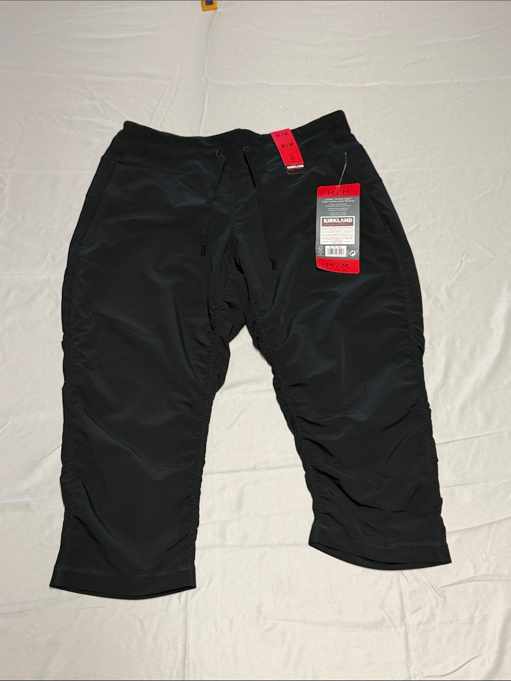 Kirkland Signature Dark Navy Ladies Active Capri Pants with Drawstring